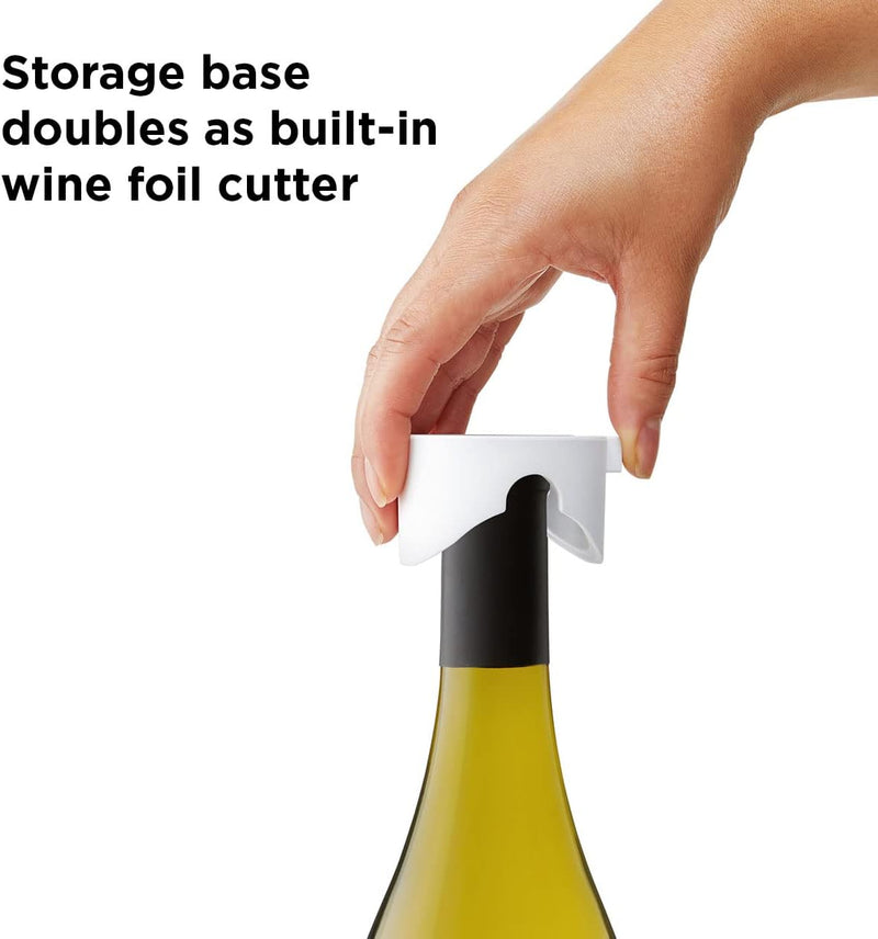 Rabbit Compact Electric Corkscrew Wine Bottle Opener (White), 10.75 inches