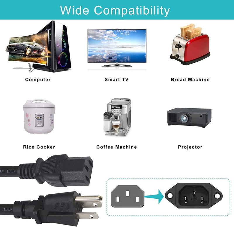 Guy-Tech 5FT UL AC Cable Compatible with GE General Electric Percolator Coffee Maker Pot Model 111340