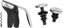 OXO Steel Vertical Lever Corkscrew with Removable Foil Cutter