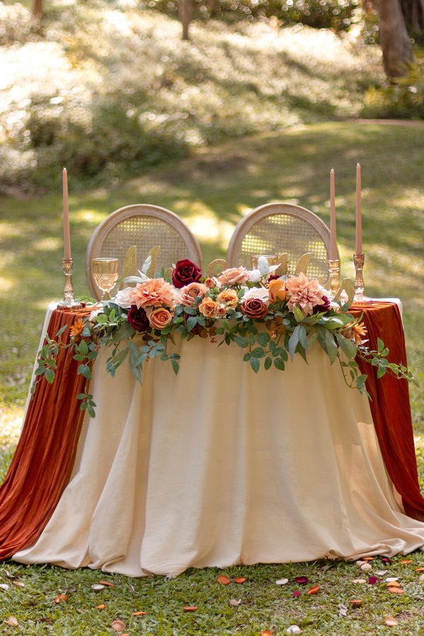 Sunset Terracotta Head Table Floral Swags
