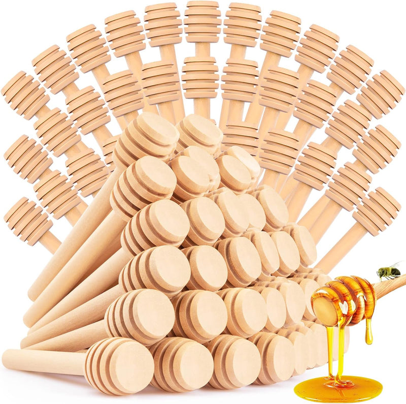 25Pcs Honey Dipper Sticks - Wooden Honey Dipper, 3 Inch Mini Honeycomb Stick, Honey Stirrer Stick for Honey Jar Dispense Drizzle Honey and Wedding Party Gift