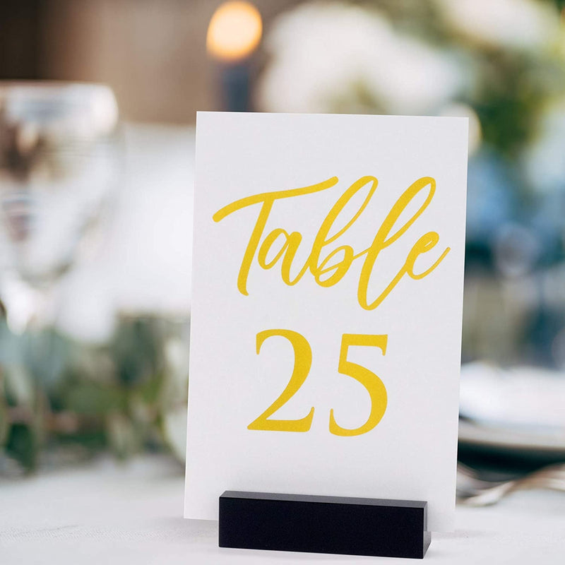 Beautiful Gold Table Numbers for Wedding Reception in Double Sided Gold Foil Lettering with Head Table Card - 4 X 6 Inches and Numbered 1-30 - Perfect for Wedding Reception and Events