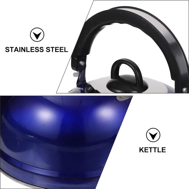 Cabilock Stainless Steel Whistling Tea Kettle Sounding Tea Pot with Anti Hot Handle Water Boiling Kettle Loud Whistle Stovetop Tea Kettle 1. 2L Blue