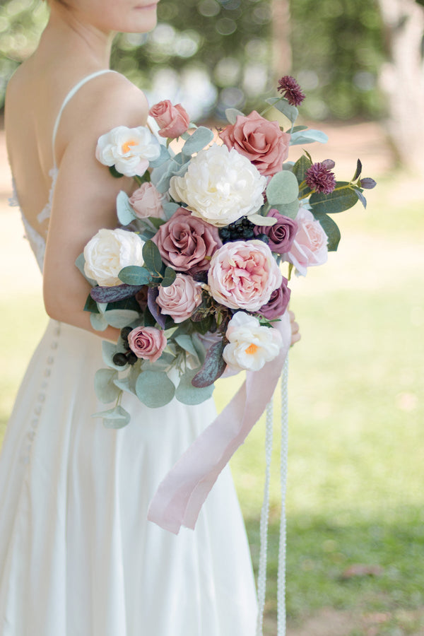 Pre-Arranged Dusty Rose  Mauve Bridal Flower Package