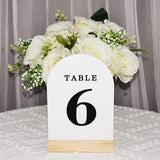 ORGANTEAM Acrylic Sign Blank Sheet with Wooden Stands Holders Wedding Table Numbers, 10 Pack DIY 5X7 Blank White Arch Signs for Wedding Reception, Centerpiece, Decoration, Party ,Anniversary, Event