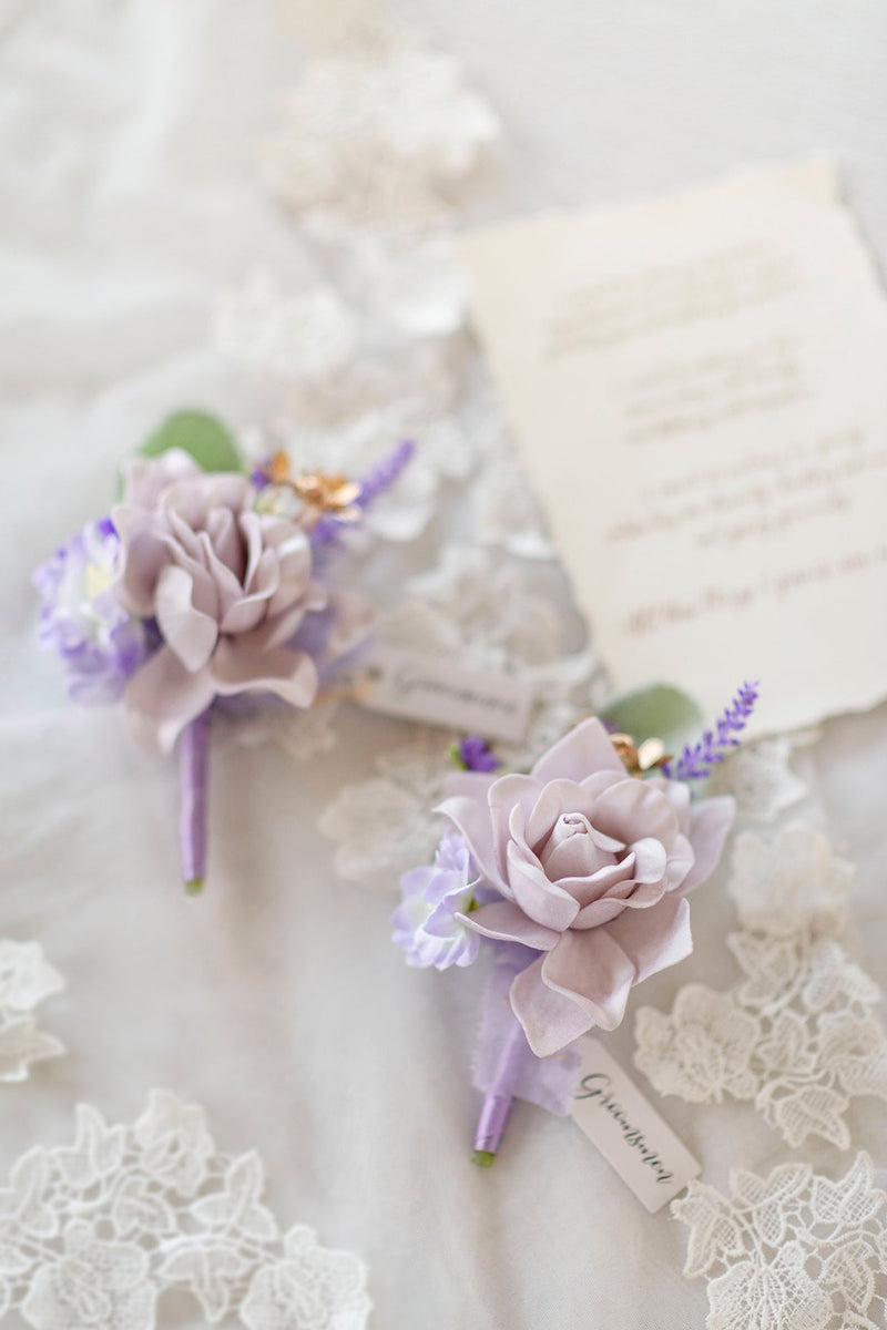 Gold Lilac Boutonniere