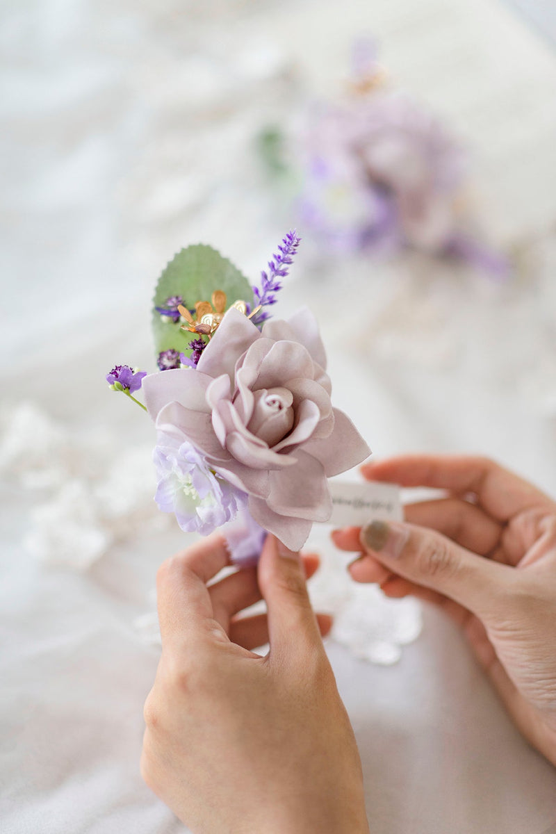 Gold Lilac Boutonniere