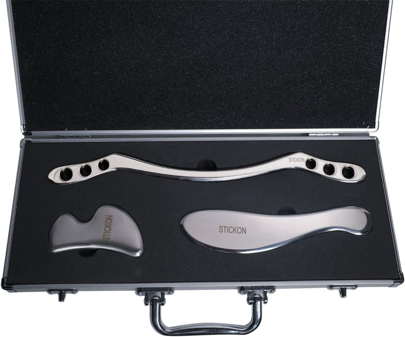 Stainless Steel Gua Sha Scraping Massage Tool - STICKON IASTM Tools Great Soft Tissue Mobilization Tool (C1 Shape)