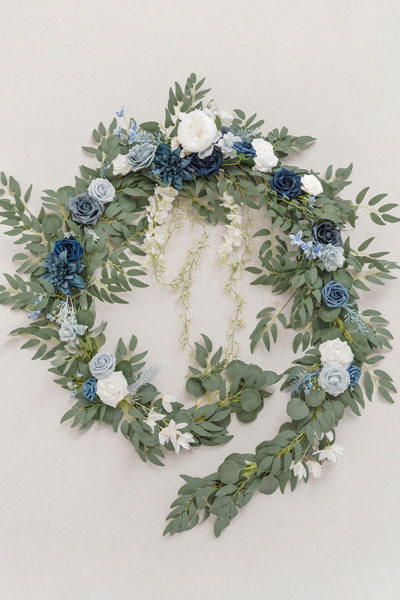 Dusty Blue  Navy 9ft Flower Garland for Head Table