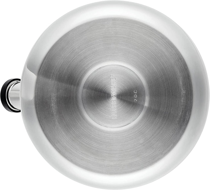 Farberware Teakettles Stainless Steel Egg-Shaped Whistling Tea Kettle, 2.3 Quart, Silver
