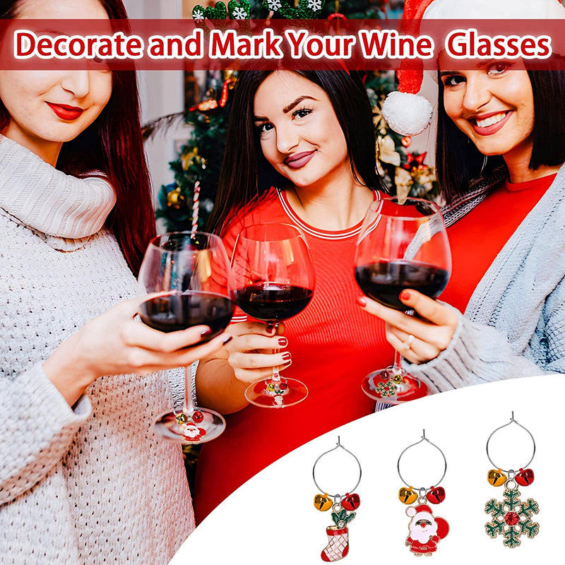 SANNIX Wine Glass Charms, 24pcs Wine Charms for Stem Glasses Wine Glass Identifier Charms Funny Wine Glass Tags for Wine Tasting Party Decorations