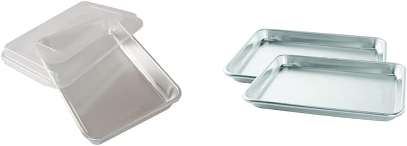 Natural Aluminum Cake Pan with Lid - Rectangle Silver 9x13