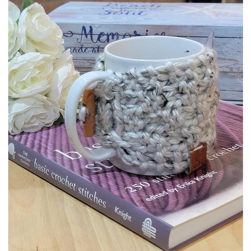 Reusable Sleeve for Coffee and Tea Cups, Tea and coffee mug warmer, coffee cozy (grey marble)
