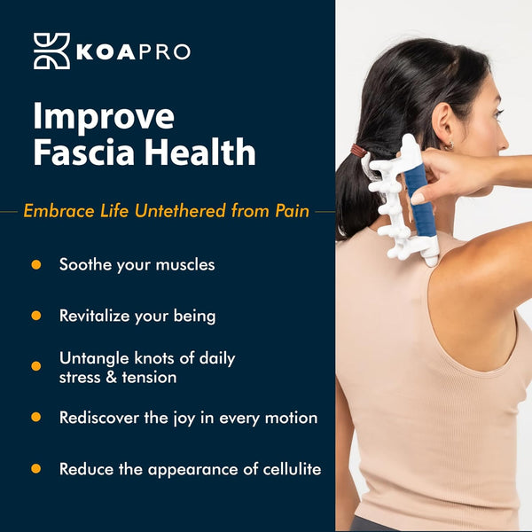 KOAPRO Fascia Massage Tool - HUMANTouch 3.0 - Mimic Natural Myofascial Release & Alleviate Tension with Manual Trigger Point & Deep Tissue Cellulite Massager Tool for Neck Back, Legs & Full Body