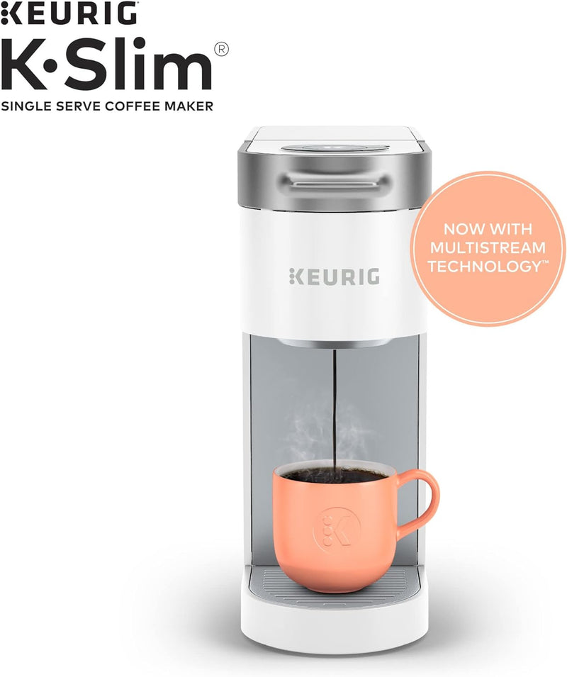 Keurig K- Slim Single Serve K-Cup Pod Coffee Maker, Multistream Technology, White