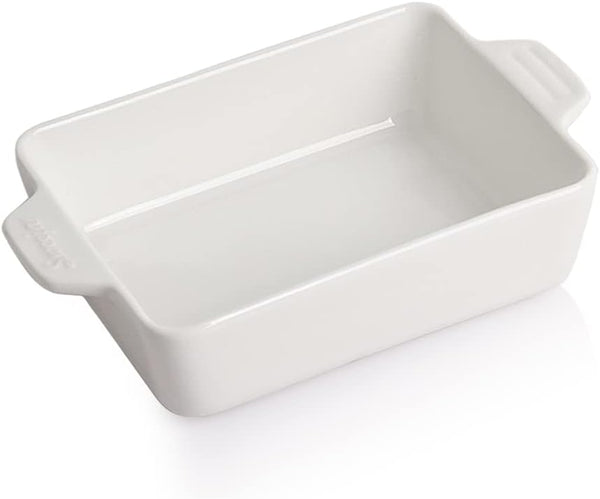 Ceramic Baking Dish with Double Handles 22oz - Small Rectangular Pan for Cooking Brownies and More