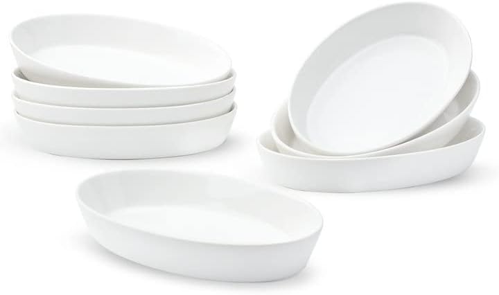 Ceramic Oval Gratin Dishes Oven Safe Set of 4 - 115oz