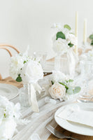Mini Premade Flower Centerpiece Set in White & Sage