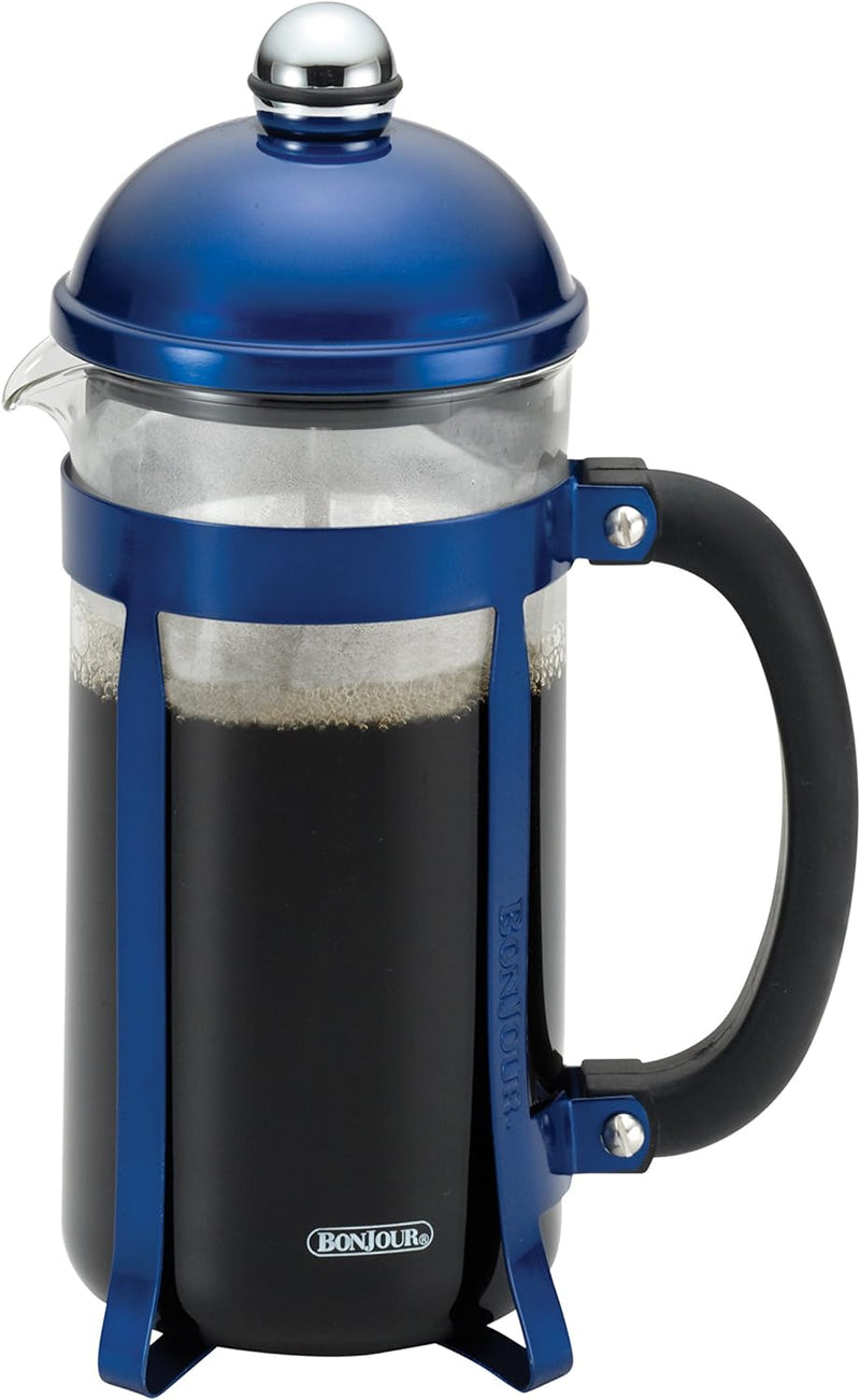 Bonjour Maximus French Press Coffee Maker, 8 Cup, Silver