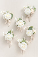 Mini Premade Flower Centerpiece Set in White & Sage
