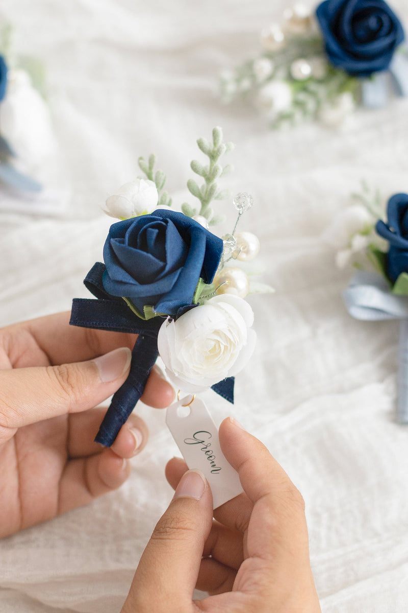 Dusty Rose  Navy Bridal Flower Package - Pre-Arranged