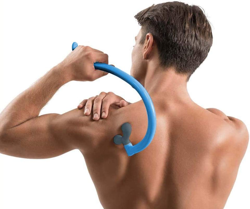 CARELAX Self Massage Tool - Original Trigger Point Therapy for Back and Neck, Lower Back Massager, Myofascial Release Tool & Deep Tissue Muscle Massage Stick, Shoulder,Leg,Feet - Blue