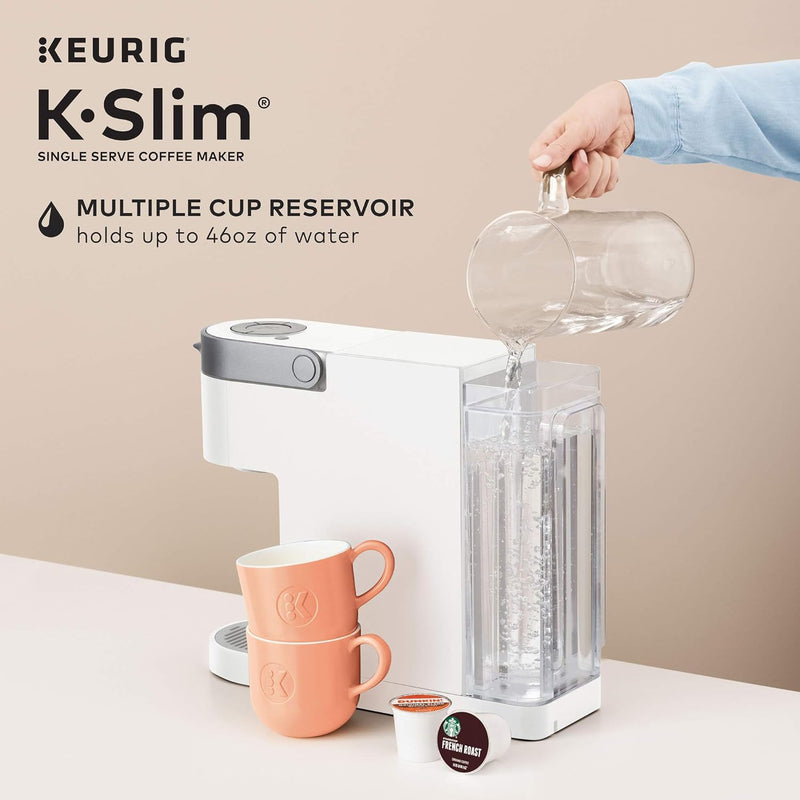 Keurig K- Slim Single Serve K-Cup Pod Coffee Maker, Multistream Technology, White