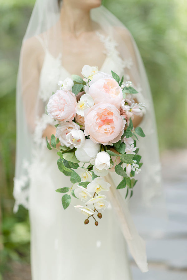 Cascade Bridal Bouquet - Blush Cream