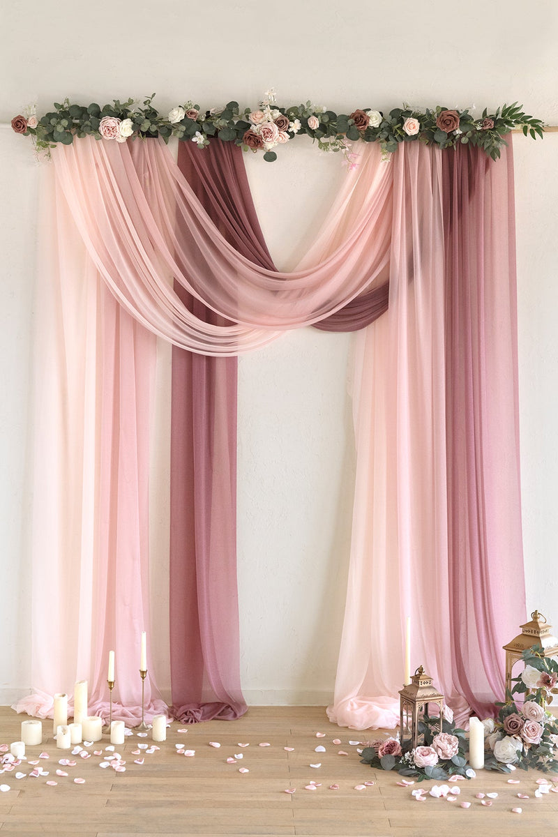 Wedding Arch Drapes - Dusty Rose  Navy