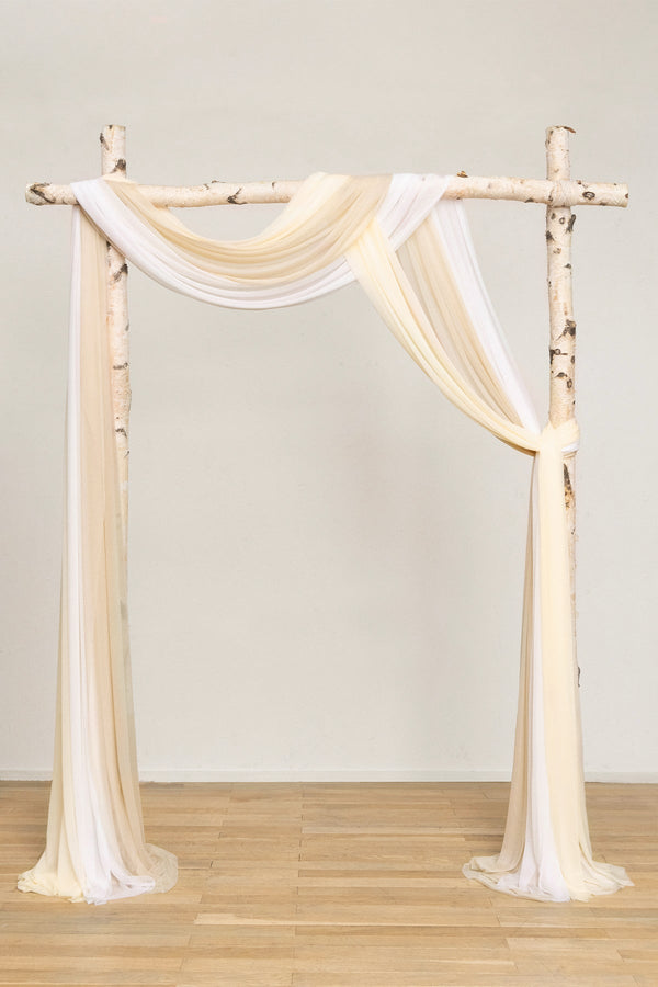 Champagne Christmas Wedding Arch Draping in Sheer