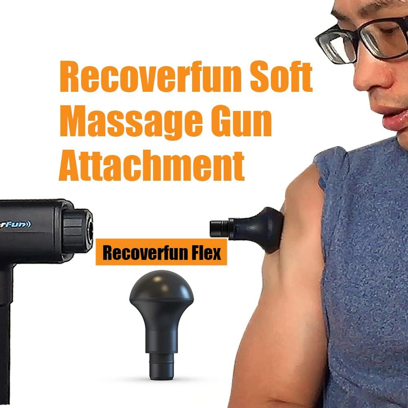 RECOVERFUN Soft Smooth Deep Tissue Percussion Massage Gun Attachment Head Flex for Workout Recovery and Muscle Sore Pain Relief, Compatible to Most Massage Guns with 18.9mm Diameter Heads