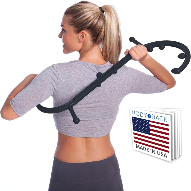 Body Back Buddy Classic USA Made Handheld Full Body Massage Cane Pressure & Trigger Point Massage Tool for Deep Tissue Pain Relief - Dual Massage Hooks for Back, Shoulder, Neck. Manual Back Massager