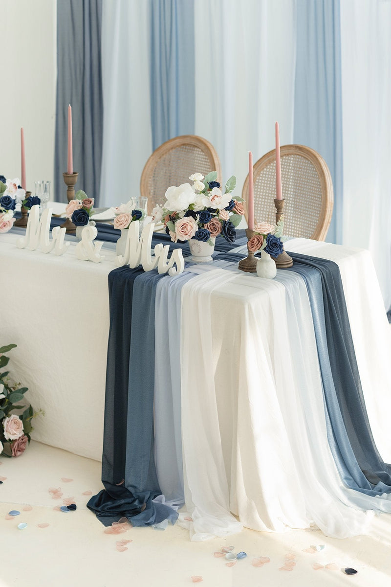 Wedding Table Runner Set - Weave Design 8-Pack 4 Colors