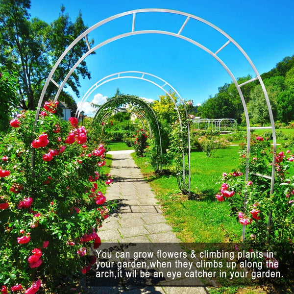 Garden Arch Trellis - Metal Outdoor Wedding  Plant Climbing Arbor White