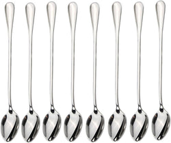 Long-handled ice tea spoon, cocktail stir spoons, stainless steel coffee spoons, ice cream scoop Set of 8