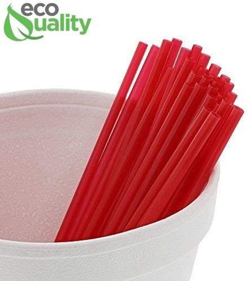 1000 Count Plastic Stirrer 7.5inch, Sip Stirrer, Sip Straw, For Coffee, Cocktail, Latte and Tea - 7.5 Inches, 1000/Box, Red