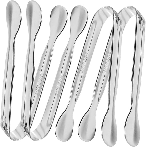 4 Pcs Ice Tongs Sugar Cubes Tongs, Mini Serving Tongs, 304 Stainless Steel Tongs Small Kitchen Tongs for Tea Party Coffee Bar