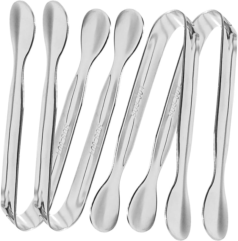 4 Pcs Ice Tongs Sugar Cubes Tongs, Mini Serving Tongs, 304 Stainless Steel Tongs Small Kitchen Tongs for Tea Party Coffee Bar