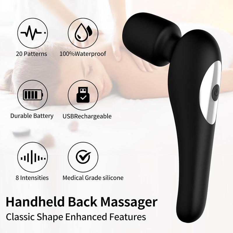 Adiliugan Personal Massagers Percussion Electric Back Massager - Rechargeable&Waterproof Handheld Deep Tissue Neck for Shoulder, Leg, Calf, Foot,Neck, and Back Pain Massager for Women…