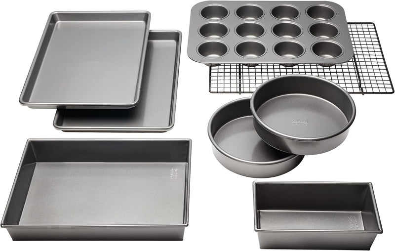 Chicago Metallic Non-Stick Toaster Oven Bakeware Set, 4-Piece, Carbon Steel