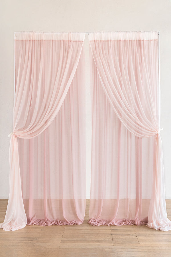 Wedding Backdrop Curtains in Dusty Rose and Navy