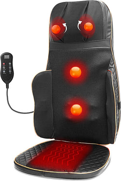 LapEasy Shiatsu Neck and Back Massager with Heat - Deep Tissue 3D Kneading, Massager Chair Pad for Full Back, Neck, at Home, Office Use, Comfort Gifts for Women and Men