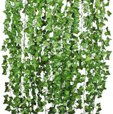 84 Feet 12 Strands Artificial Ivy Leaf Plants Vine Hanging Garland Fake Foliage Flowers Home Kitchen Garden Office Wedding Wall Decor, Green
