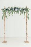 6.5ft Flower Garland with Hanging Rose Leaves for Ceremony Backdrop in Dusty Blue