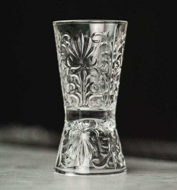 “Paris Hotel Bar” 1930s Etched-Crystal Double-Sided Cocktail Jigger
