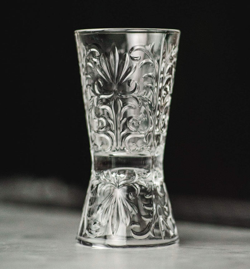 “Paris Hotel Bar” 1930s Etched-Crystal Double-Sided Cocktail Jigger