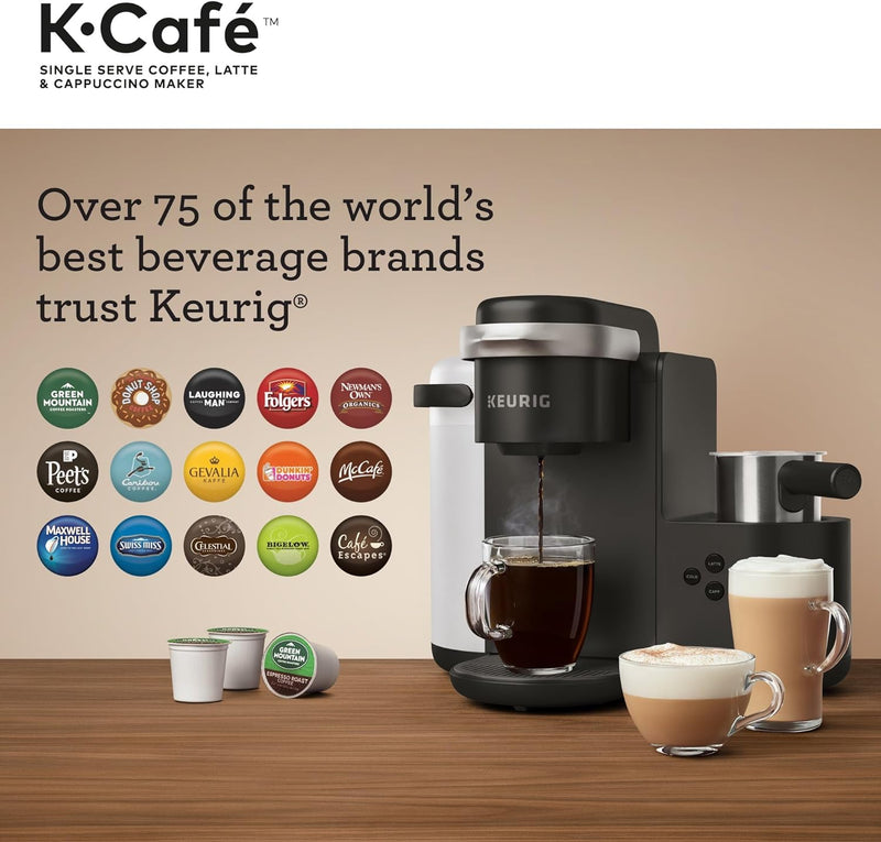 Keurig K-Cafe Single Serve K-Cup Coffee, Latte and Cappuccino Maker, Dark Charcoal