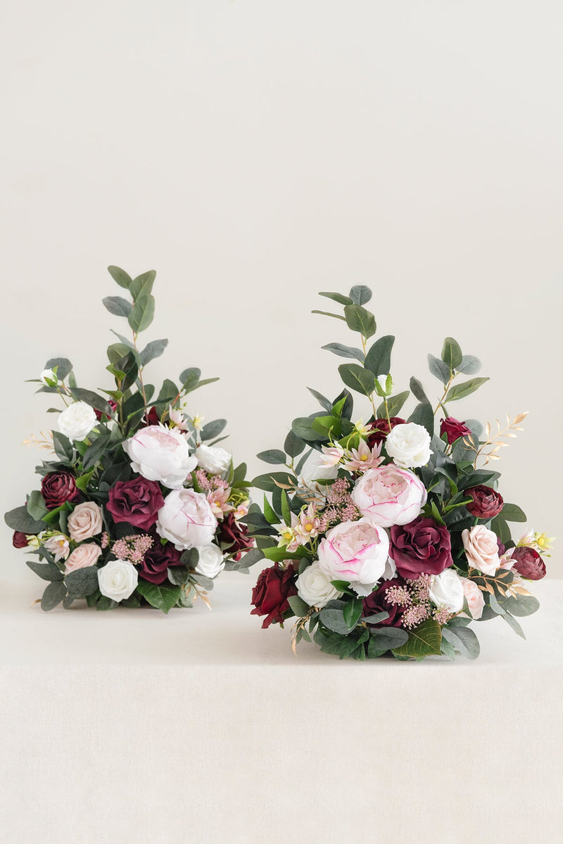 Marsala Free-Standing Flower Arrangements for a Romantic Decor Touch