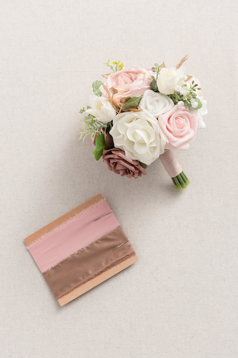Bridesmaid Bouquets - Dusty Rose Cream Round