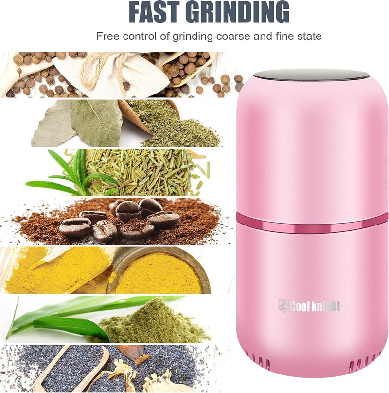 COOL KNIGHT Coffee Grinder Electric, Herb Grinder, Spice Grinder [large capacity/fast/Electric ] - Spice Herb Coffee Grinder for Coffee Bean, Spices, Herbs and Seeds, etc.